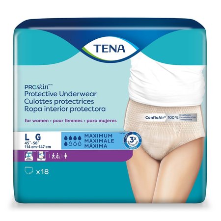 TENA Disposable Underwear Female Large, Maximum, PK 72 73030